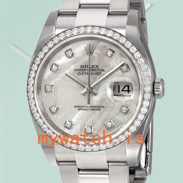 Rolex Datejust 116244MDO 36mm Mens Diamond Bezel Silver-tone: Genuine vs. Replica
