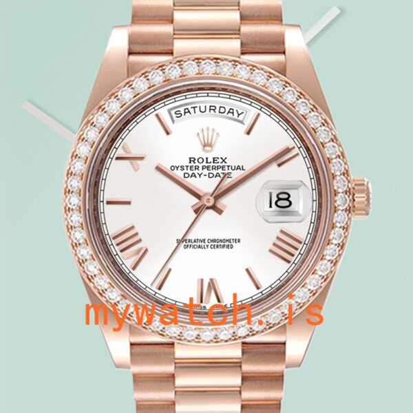 Rolex Day-Date Mens 40mm m228345rbr-0012 White Dial: Genuine vs. Replica