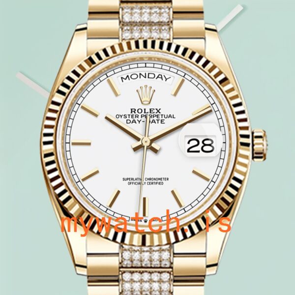 Rolex Day-Date Mens 36mm m128238-0082 President Bracelet Gold-tone: Authentic vs. Replica