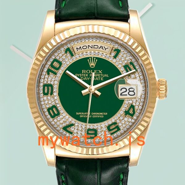Rolex Day-Date 118138 Mens 36mm Leather Strap Automatic: Genuine vs. Replica