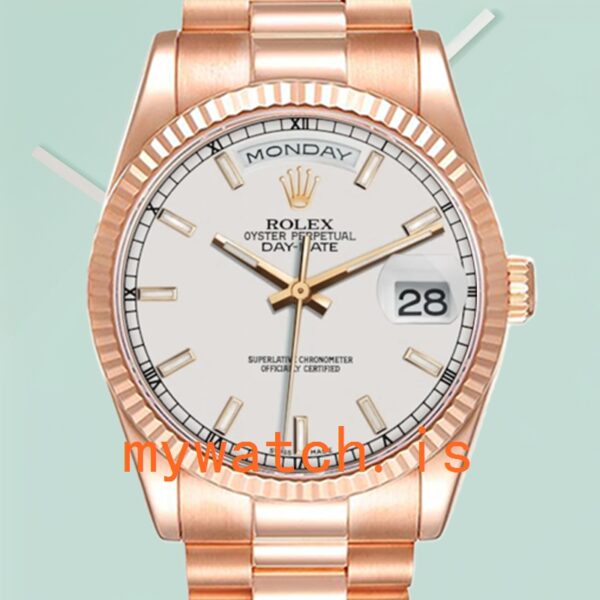 Rolex Day-Date 118235 36mm Mens White Dial Rose Gold-tone: Authentic vs. Replica